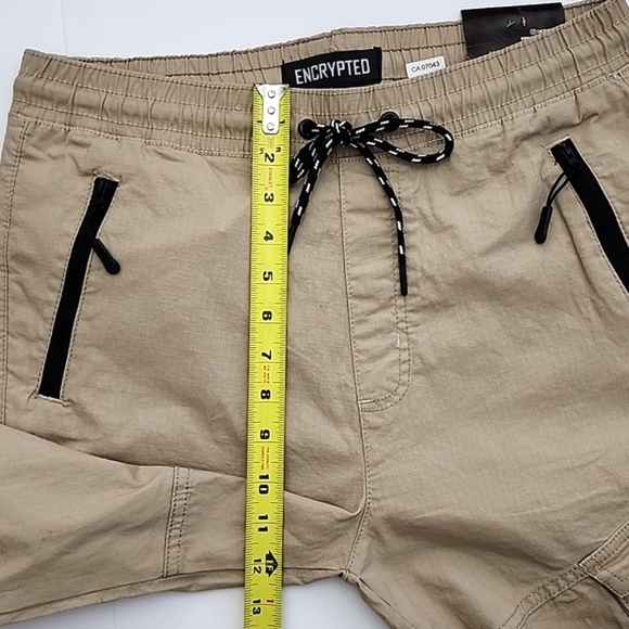 ENCRYPTED Mens Relaxed Tapered Fit Jogger Sand Stretch Breathable 6 Pockets Sz L - Picture 15 of 16